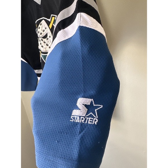 Starter Mighty Ducks of Anaheim NHL Jersey Vintage 90s Size Youth 14 Kids Hockey - Picture 6 of 16